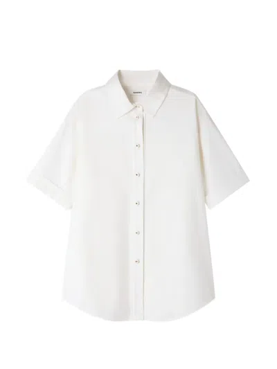 Sandro Pleated-back Oversized Shirt In White