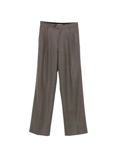 Sandro Pleated-design Trousers In Gray