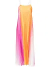 Sandro Sunny Pleated Midi Dress In Orange