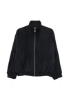 Sandro Plissé-effect Zip-up Bomber Jacket In Black