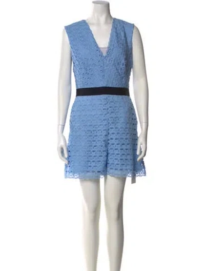 Pre-owned Sandro Plunge Neckline Romper In Blue