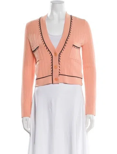 Pre-owned Sandro Plunge Neckline Sweater In Orange