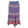 Sandro Pointelle Chevron Stripe Printed Midi Skirt In Multicolor Viscose In Purple