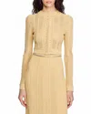 Sandro Pointelle Knit Cardigan In Gold