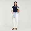 Sandro Layered Effect Pointelle Knit Sweater In Blue