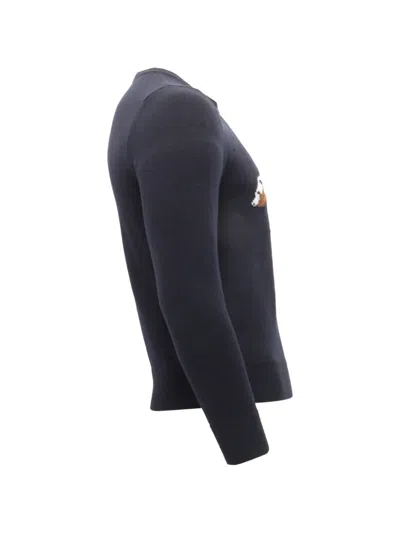 Pre-owned Sandro Polar Bear Crewneck Sweater In Blue