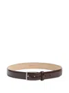 Sandro Glazed Leather Belt In 브라운