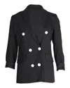 Sandro Polka Dot Blazer In Black Polyester In Black