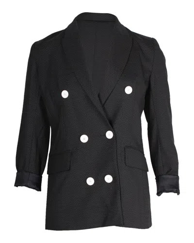 Sandro Polka Dot Blazer In Black Polyester