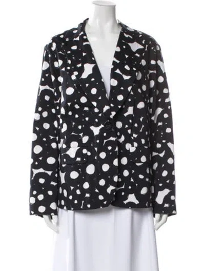 Pre-owned Sandro Polka Dot Print Blazer In Black