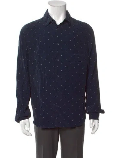 Pre-owned Sandro Polka Dot Print Long Sleeve Dress Shirt In Multi