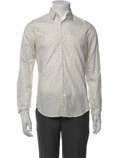 Pre-owned Sandro Polka Dot Print Long Sleeve Dress Shirt In Multi