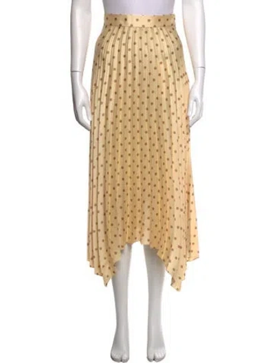 Pre-owned Sandro Polka Dot Print Midi Length Skirt In Neutrals