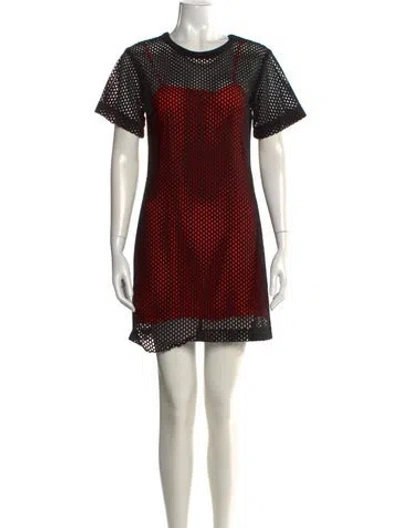 Pre-owned Sandro Polka Dot Print Mini Dress In Black