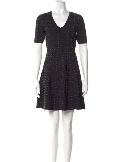 Pre-owned Sandro Polka Dot Print Mini Dress In Black
