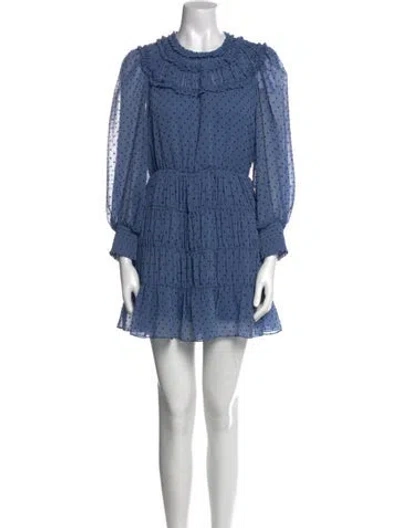 Pre-owned Sandro Polka Dot Print Mini Dress In Blue