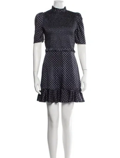 Pre-owned Sandro Polka Dot Print Mini Dress In Blue