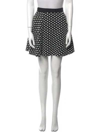 Pre-owned Sandro Polka Dot Print Mini Skirt In Black