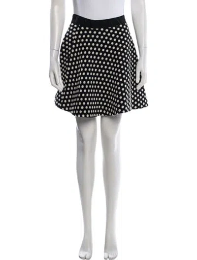 Pre-owned Sandro Polka Dot Print Mini Skirt In Black