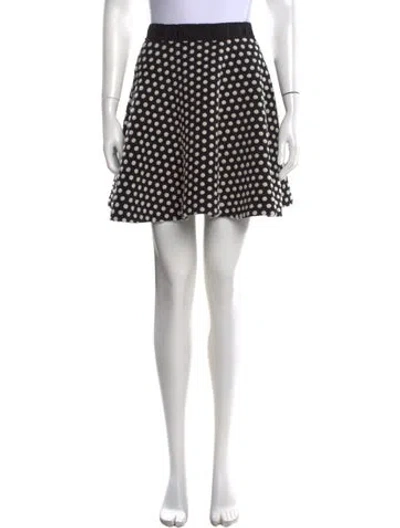 Pre-owned Sandro Polka Dot Print Mini Skirt In Black