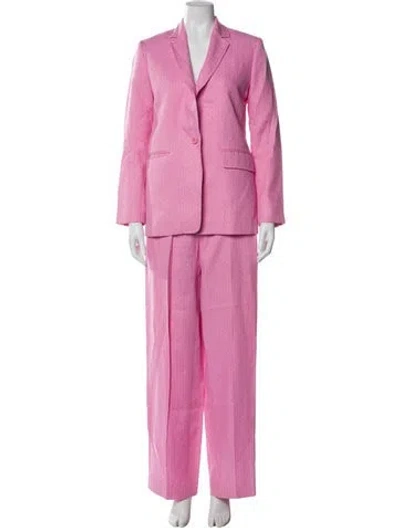 Pre-owned Sandro Polka Dot Print Pantsuit In Pink