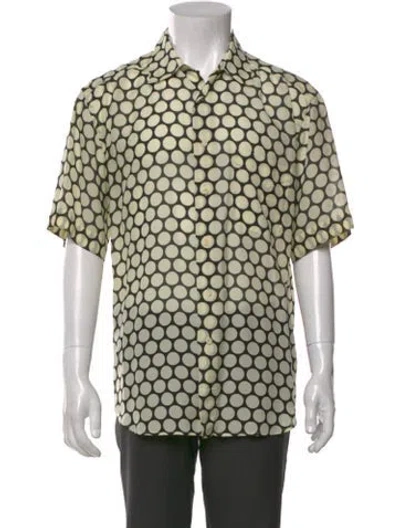 Pre-owned Sandro Polka Dot Print Short Sleeve Shirt In Neutral