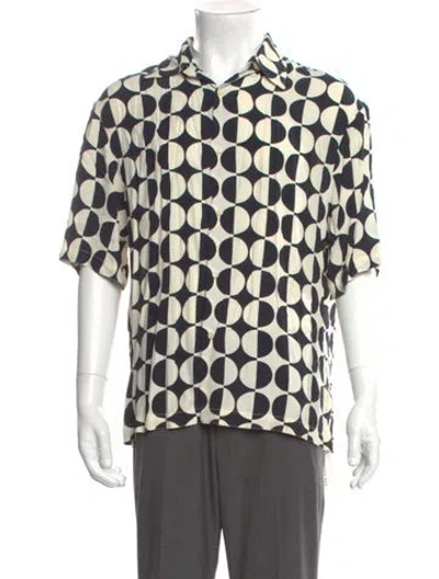 Pre-owned Sandro Polka Dot Print Short Sleeve Shirt W/ Tags