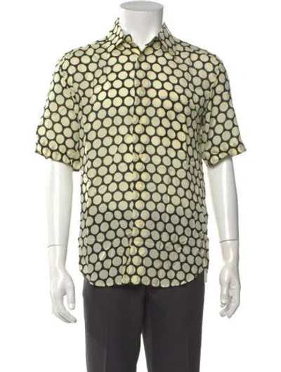 Pre-owned Sandro Polka Dot Print Short Sleeve Shirt W/ Tags In Neutral