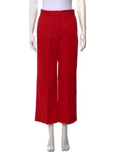 Pre-owned Sandro Polka Dot Print Straight Leg Pants In Black/red