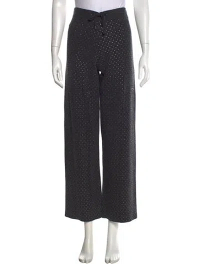 Pre-owned Sandro Polka Dot Print Wide Leg Pants In Grey