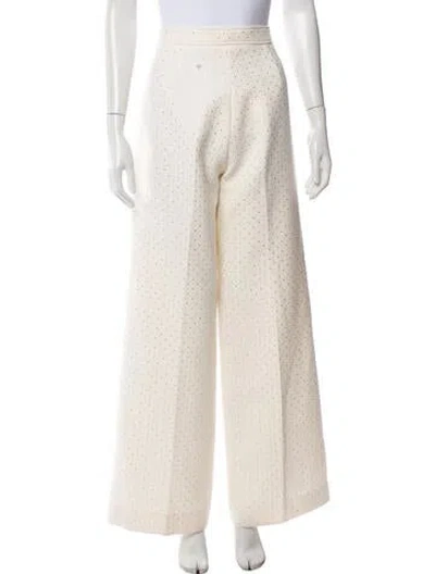 Pre-owned Sandro Polka Dot Print Wide Leg Pants W/ Tags In Neutral