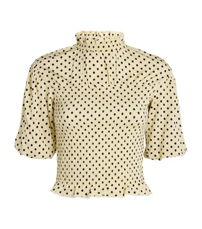 Sandro Polka-dot T-shirt In Beige