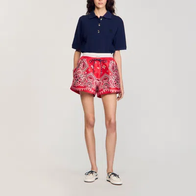 Sandro Polo À Boutons Fantaisie In Blue