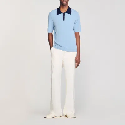 Sandro Polo Bicolore In Blue
