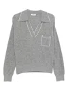 Sandro Polo-collar Patch-pocket Jumper In Gray
