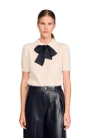 Sandro Polo-neck Knit Sweater In Neutral
