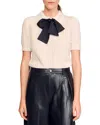 Sandro Polo-neck Knit Sweater In White