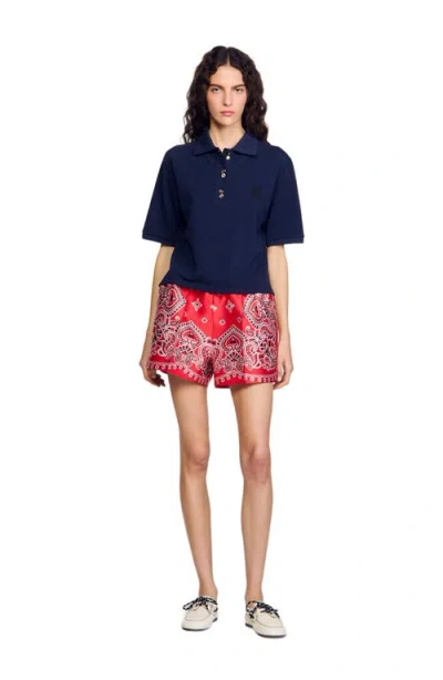 Sandro Polo Shirt With Decorative Buttons