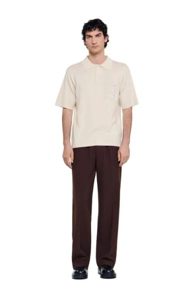 SANDRO SANDRO POLO WITH ROPE EMBROIDERY