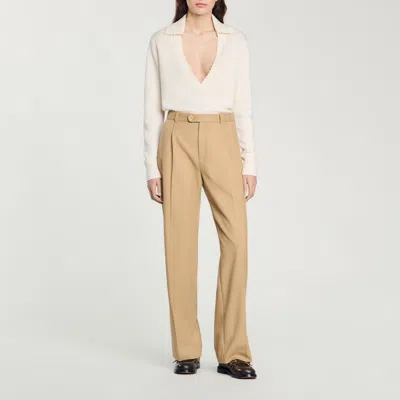 Sandro Polo-neck Sweater In Ecru