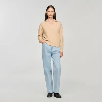 Sandro Polo-neck Sweater In Neutral