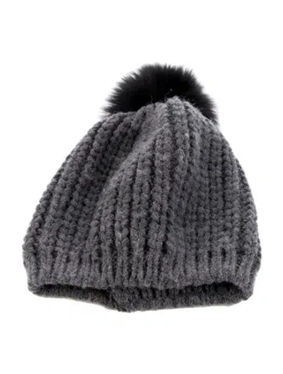 Pre-owned Sandro Pom Pom Winter Beanie In Gray