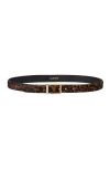 Sandro Womens Brown Animal-print Pony Leather Belt In Brown