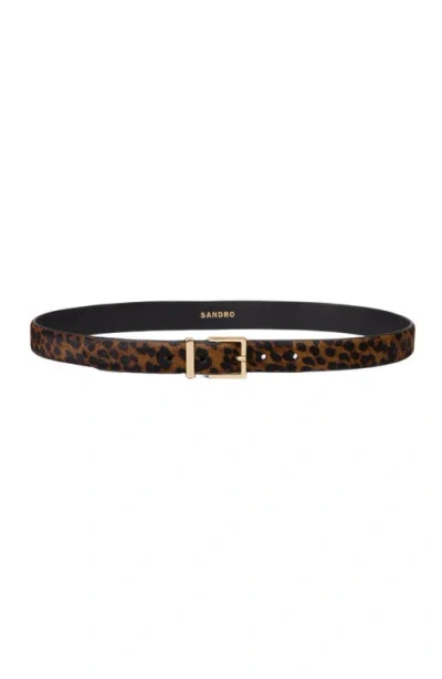 SANDRO SANDRO PONY EFFECT LEATHER BELT