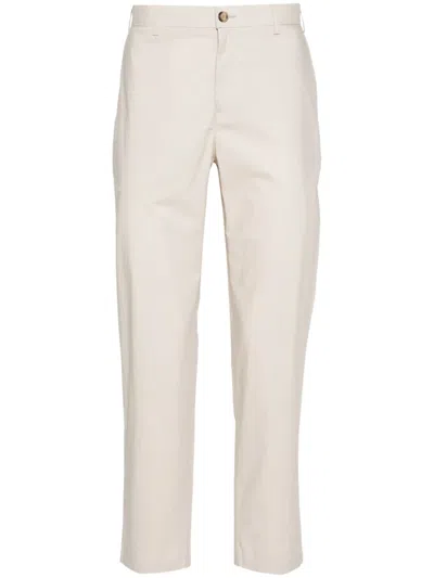 Sandro Poplin Cotton Trousers In Neutral