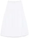 Sandro Poplin Midi Skirt In White