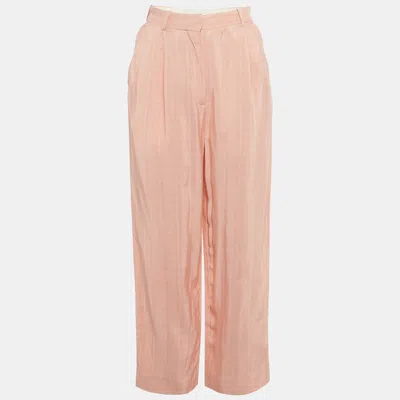 Sandro Poudre Pink Crepe Straight Fit Trousers