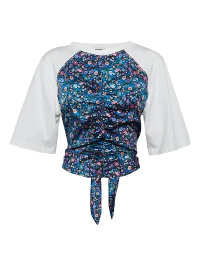 Pre-owned Sandro  Floral-print Ruched Top