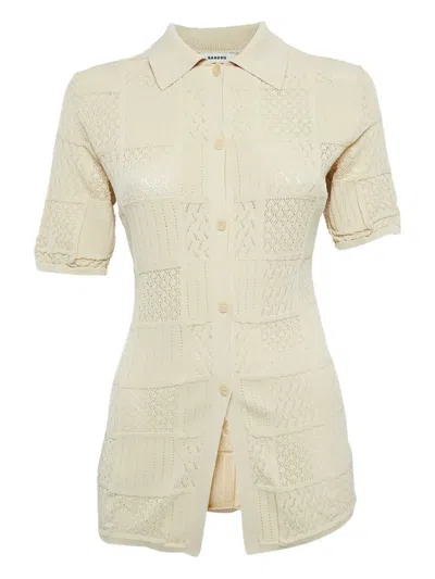Pre-owned Sandro  Geometric-knit Shirt