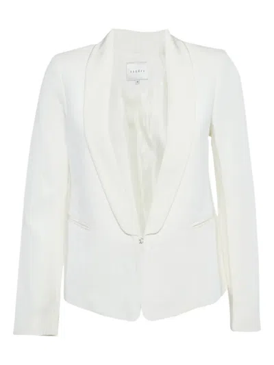 Pre-owned Sandro  Shawl-collar Jacket In White